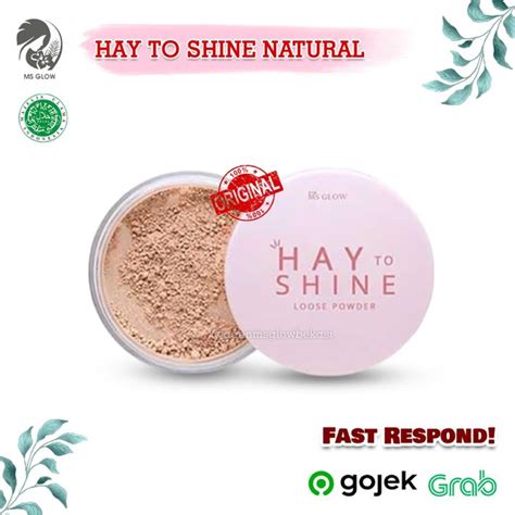 Ms Glow Bedak Tabur Natural Original Kemasan Terbaru Loose Powder Hay