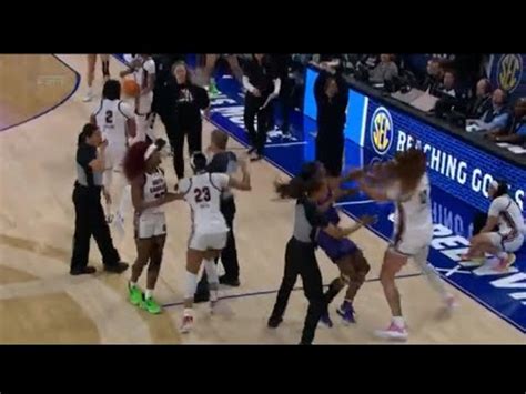 Lsu Lady Tigers Vs South Carolina Lady Gamecocks Brawl Flaujee Johnson