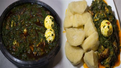 How To Prepare Ampesi Yam With Greens Stew Youtube