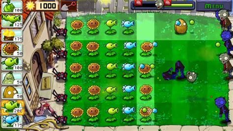 Plants Vs Zombies Day Level 1 Youtube