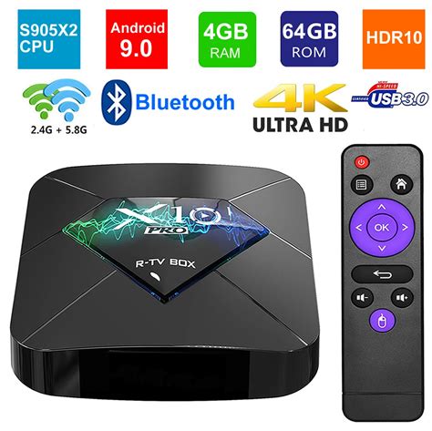 X10 PRO Android 9 0 Smart TV BOX Amlogic S905X2 Quad Core 4GB RAM 64GB