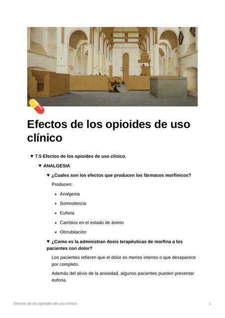 Efectos De Los Opioides De Uso Clnico Espm Medicina Udocz