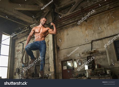 Muscled Half Naked Man Work Walking Stock Photo Shutterstock