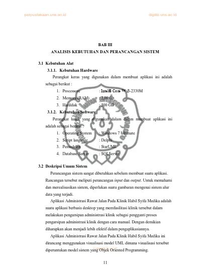 Bab Iii Analisis Kebutuhan Dan Perancangan Sistem