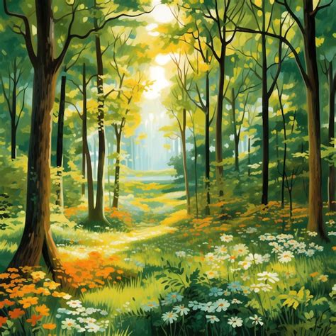 Premium Photo Beautiful Summer Forest Landscape With Sunbeams