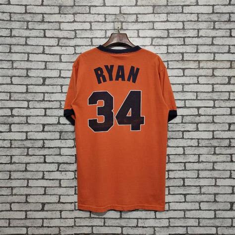 เสอยด MLB Majestic Cooperstown Collection Houston Astros Nolan Ryan