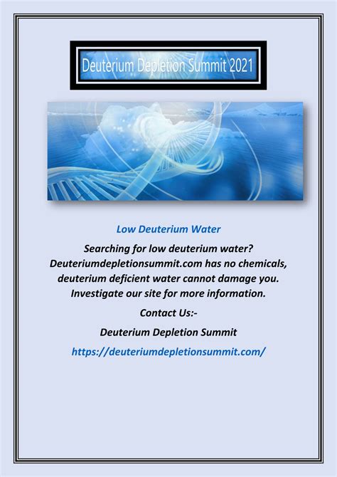 PPT - bLow Deuterium Water | Deuteriumdepletionsummit.com PowerPoint ...