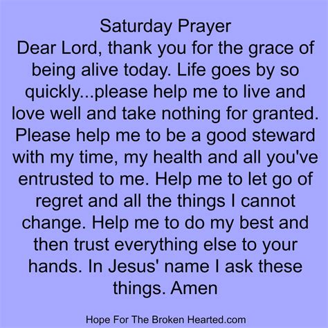 Saturday prayer | Good morning prayer, Everyday prayers, Inspirational ...