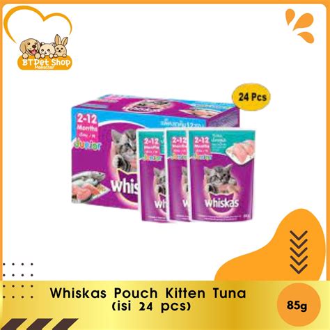 Jual Makanan Kucing Basah Whiskas Pouch Kitten Tuna Gr Isi Pcs