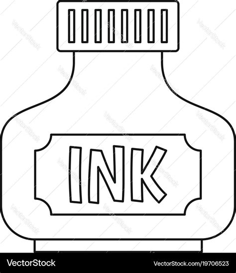 Black Ink Bottle Icon Outline Royalty Free Vector Image