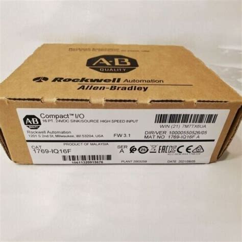 New Factory Sealed AB 1769 IQ16F SER A CompactLogix 16 Pt 24VDC I O