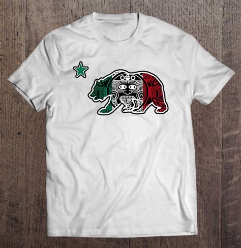 California Republic Bear Aztec Calendar Mexico Mexican Flag T Shirts