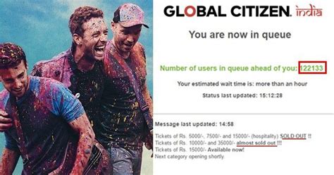 In Just 4 Hours Coldplay Tickets Are Almost Sold Out With A 120000