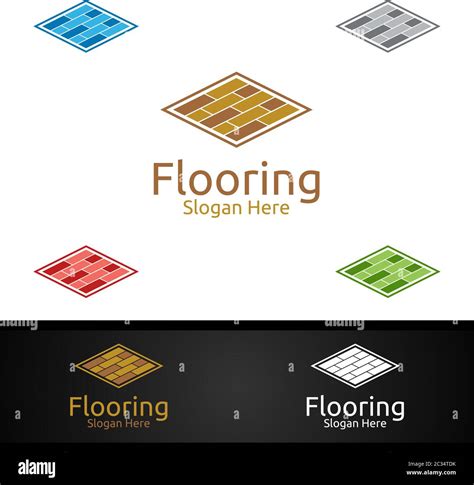 Flooring Logo For Parquet Wooden Or Vinyl Hardwood Granite Tile Vector