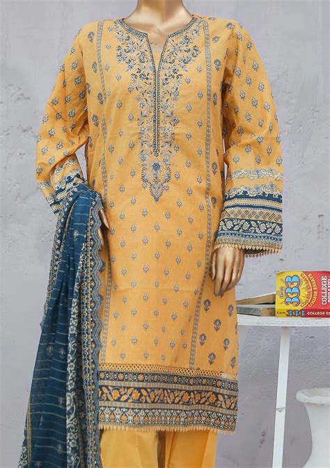 Bin Saeed Ready Made Embroidered Cotton Dress Db24271