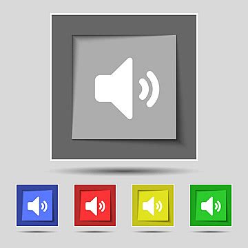 Vector Illustration Of Five Original Buttons With Volume And Sound