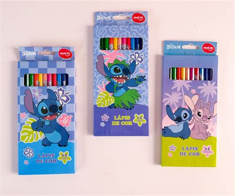 Lapis De Cor Stitch - Lápis de Cor Stitch Molin - Panda Paper Papelaria