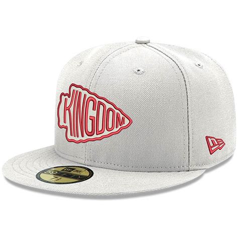 Mens New Era White Kansas City Chiefs Kingdom Omaha 59fifty Fitted Hat