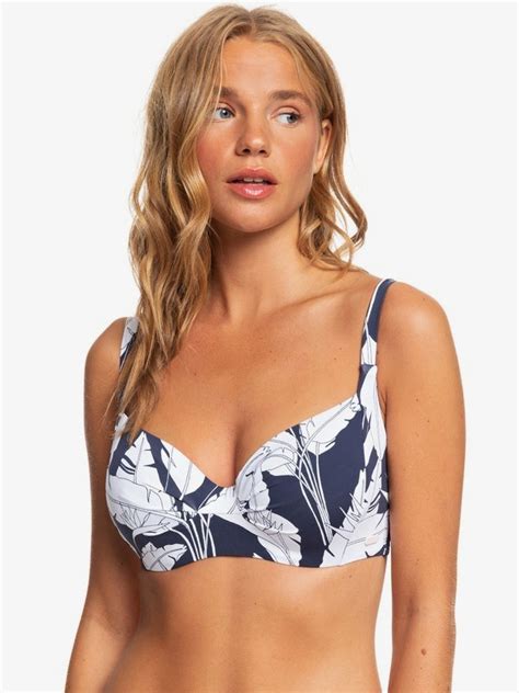 Printed Beach Classics D Cup Underwired Bra Bikini Top Roxy