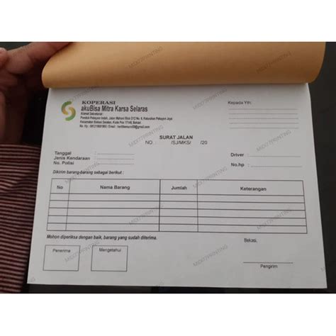 Jual CETAK NOTA 1 RIM 2 PLY RANGKAP Custom NCR INVOICE BON Bisa