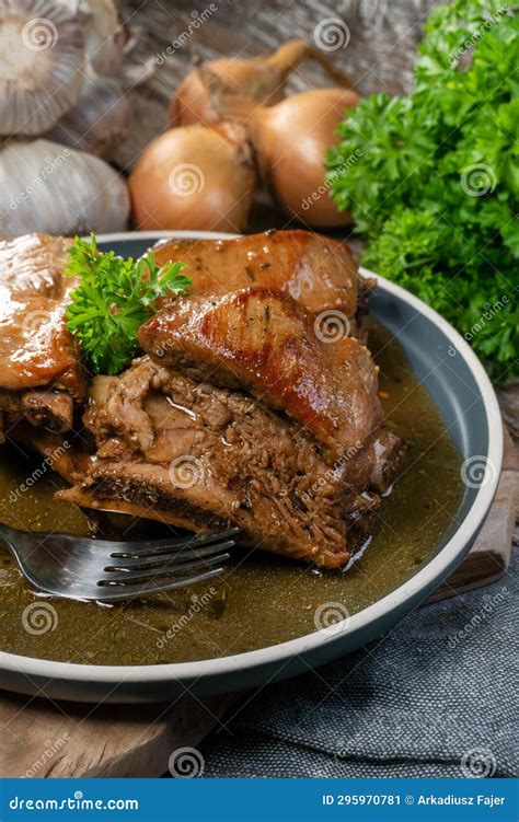 Braised pork ribs stock image. Image of pork, roast - 295970781