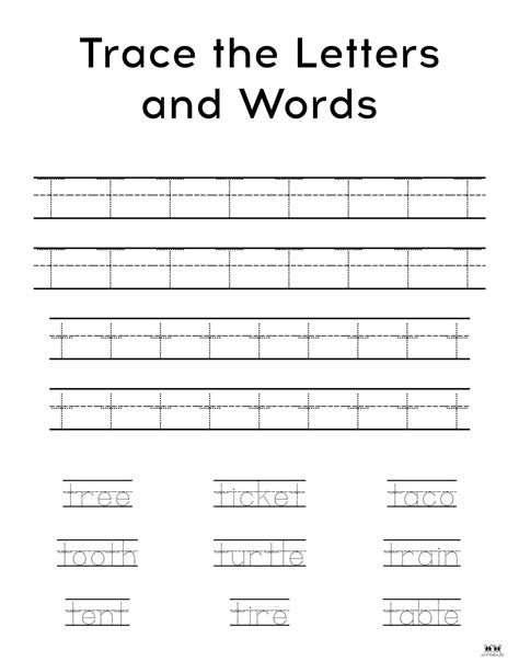 Letter T Worksheets - 50 FREE Printables | Printabulls