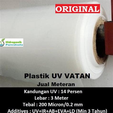 Jual Plastik Uv Vatan Eceran Per Meter Panjang Dengan Lebar 3 Meter 14 Jakarta Timur