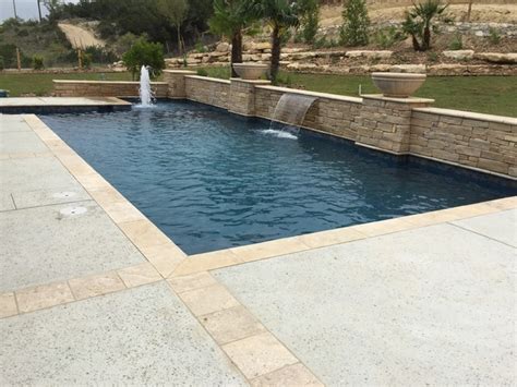 Geometric Design With Geyser And Cultured Stone Spillway Modern