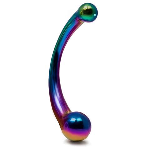 Black Label The Rainbow Curvy Stainless Steel Double Ended G Spot Dildo