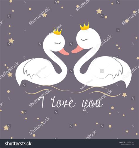 Cute Swan Cartoon Vector Illustration Stock Vector (Royalty Free ...