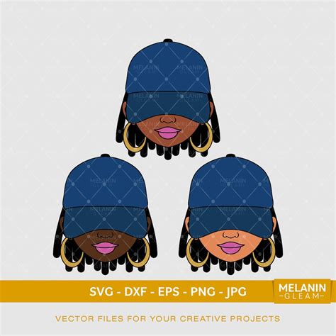 Dreadlocks Woman Cap Low Melanin Svg Black Woman Svg Afro Etsy