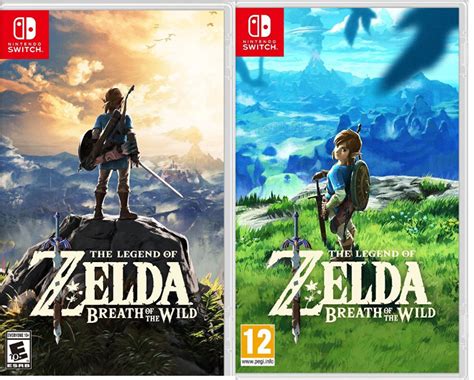 The Legend Of Zelda Breath Of The Wild Na Vs Eu Boxart Comparison The Gonintendo Archives