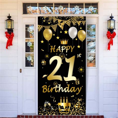 Ft Banner Sparkling Fizz St Birthday Black Gold Holographic