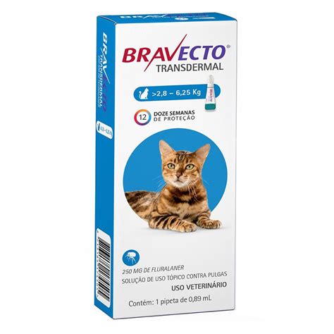 Remedio Para Pulga E Carrapato Gatos - Antipulgas Bravecto Transdermal Gato 2,8-6,25kg - PET SHOP