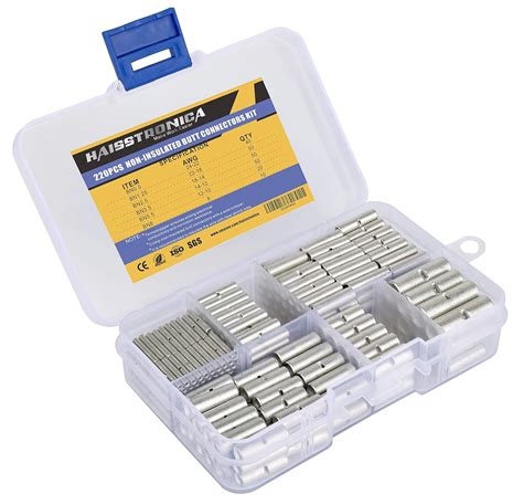 Buy Haisstronica 220PCS Non Insulated Butt Connectors Kit Non Insulated