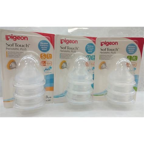 Jual Pigeon Nipple Wide Neck Peristaltic Plus Soft Touch Isi 3 Dot