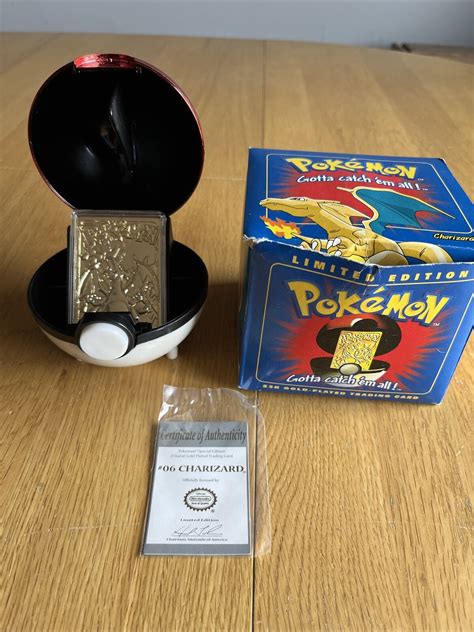 Pokemon CHARIZARD 23k Gold Plated Trading Card Pokeball Burger King