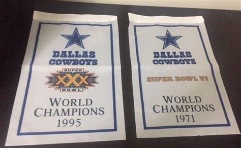 New Dallas Cowboys Super Bowl Champions Mini Banner Set Nfl 2 X 3 5