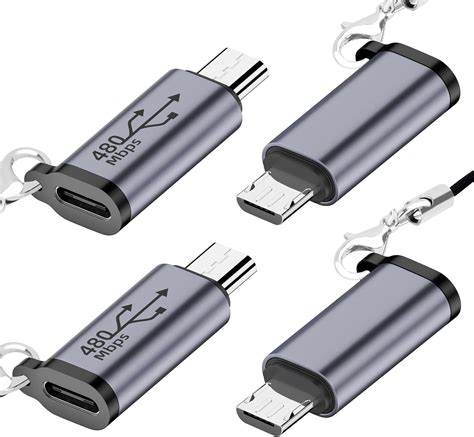 Seminer Usb C To Micro Usb Adapter 4 Pack Type C Female To Micro Usb Male Adapter Support