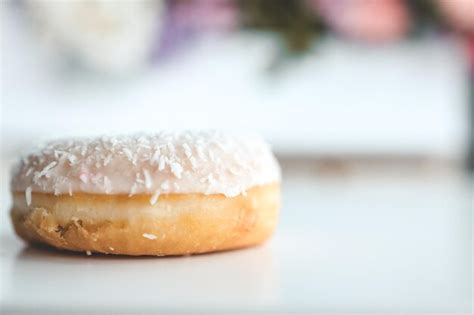 premium photo white sweet donut   white background