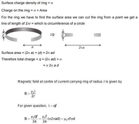 Surface Charge Density On A Ring Of Radius A And Wudth D Is Sigma It Rotates With Frequency F