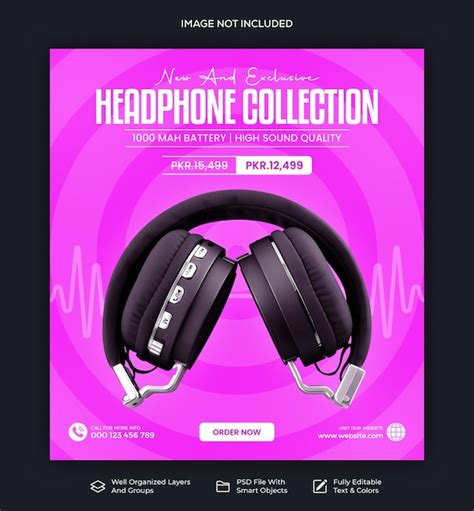 Premium PSD Psd Gadgets Headphone Product Social Media Instagram