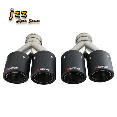 JZZ UNIVERSAL 1 SET AKRAPOVIC CAR EXHAUST TIP 2 5 INCH FOR CAR CARBON