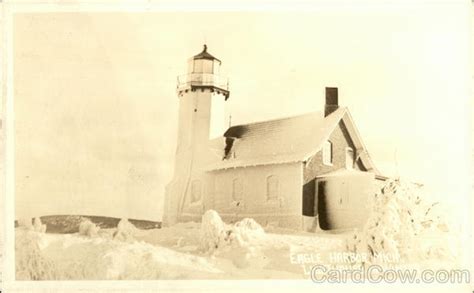 Eagle Harbor Lighthouse In Winter Michigan