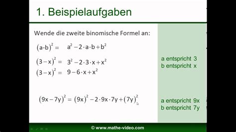 Binomische Formel Beispiele Und Anwendungen Einfaches Schreiben