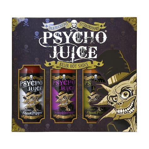 PSYCHO JUICE GIFT BOX Extreme Collection Dr Burnöriums Hot Sauce