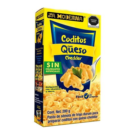 Coditos La Moderna Con Queso Cheddar 200 G Bodega Aurrera Despensa A