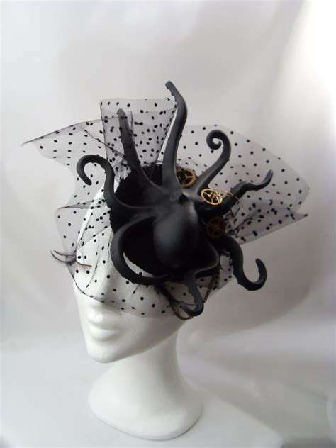 Black Gothic Octopus Steampunk Tentacle Headdress Black Etsy