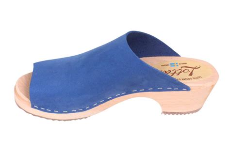 Berit Low Open Clog In Lazuli Blue Oiled Nubuck Leather Lotta From