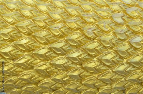 Texture Sculpture Of Golden Dragon Scales Stock Photo Adobe Stock